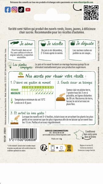 Potagères - Navet Jaune Boule d'Or - Légumes d'Autrefois - MEDIA_PACKAGING_VERSO